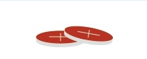 Rose 9-425 Red PTFE/White Silicone Septa 1mm Thick Pre-Slit(Cross Shape). 100pcs/pk.