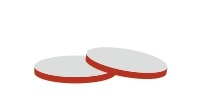Rose 13-425 White PTFE/Red Silicone Septa 1mm Thick. 100pcs/pk.