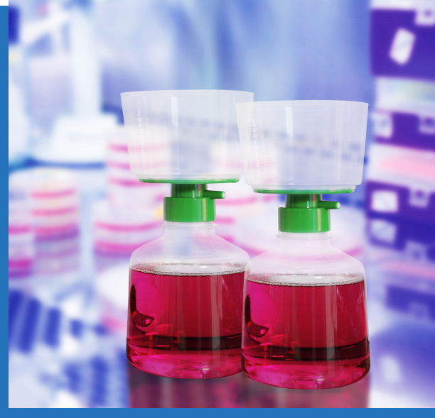 Rose PVDF Membrane Bottle Top Filtration Flask with 1000mL Funnel and 1000 mL Bottle, 0.22 um x 90mm ID, 12/pkg