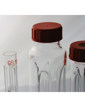 Kinematica Clover Leaf Shaped Borosilicate Vessel with Screw Cap, GS 15K New, Working Capacity 35 mL