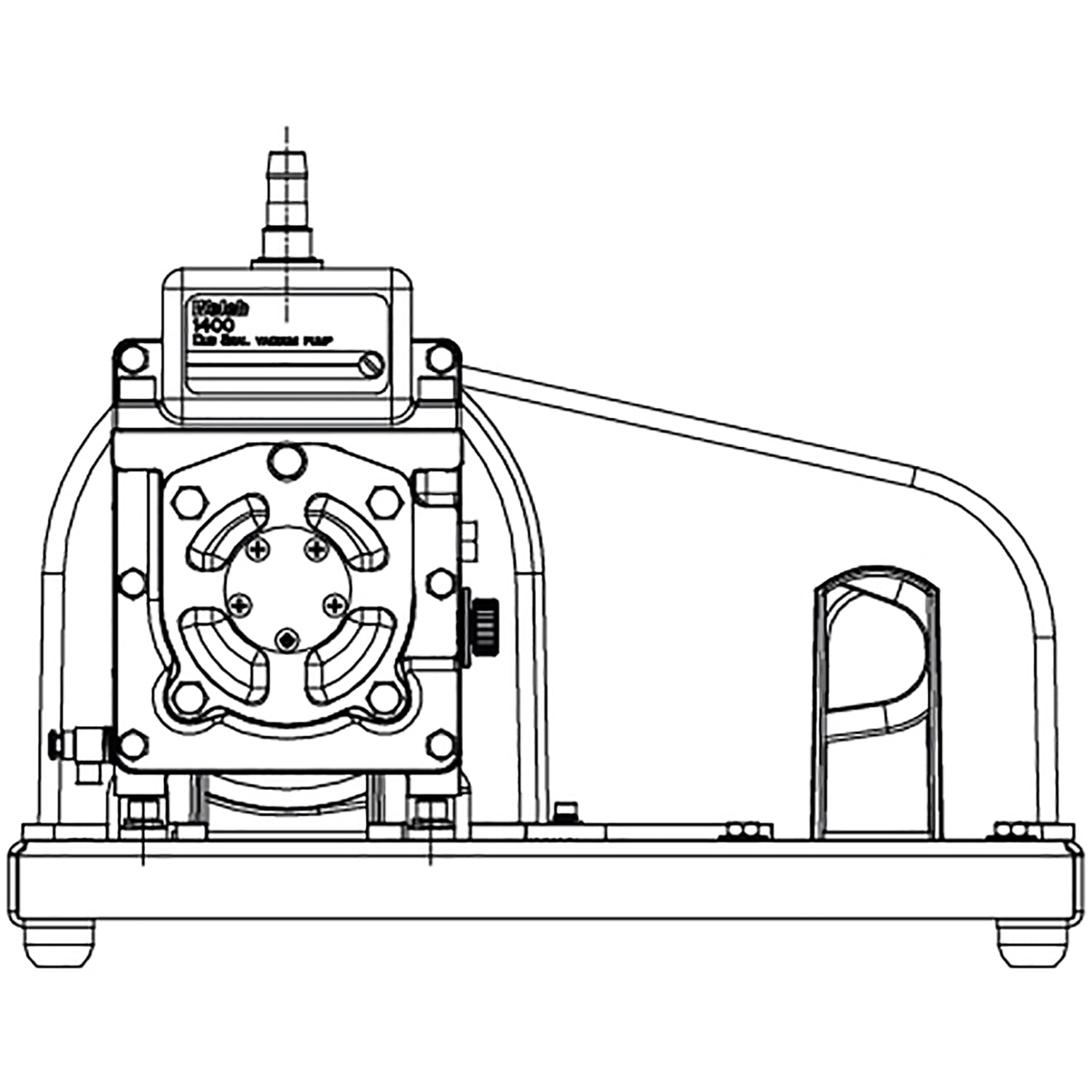 WELCH Duoseal, Mounted without Motor, 0.9 CFM