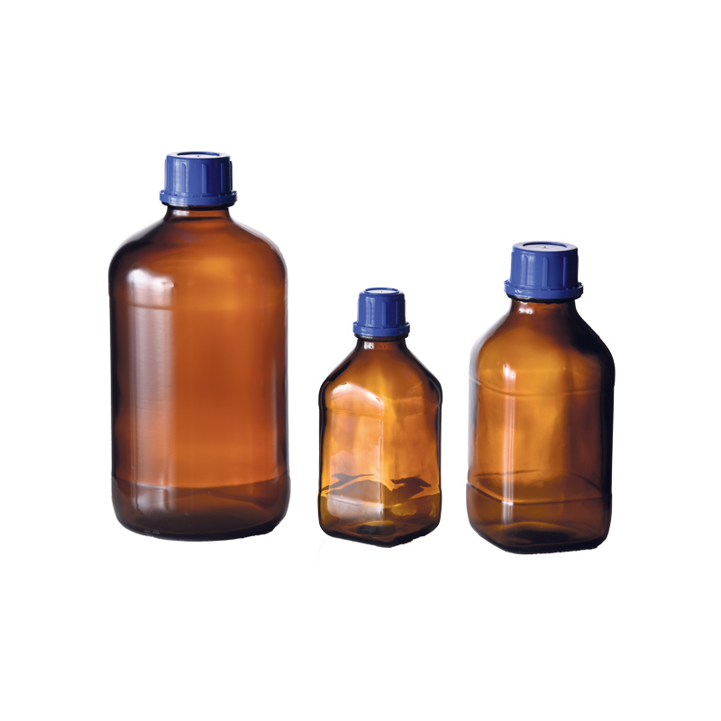Socorex Reagent Bottle with Cap, Polyethylene/Glass, Brown, 32 mm, 500 mL