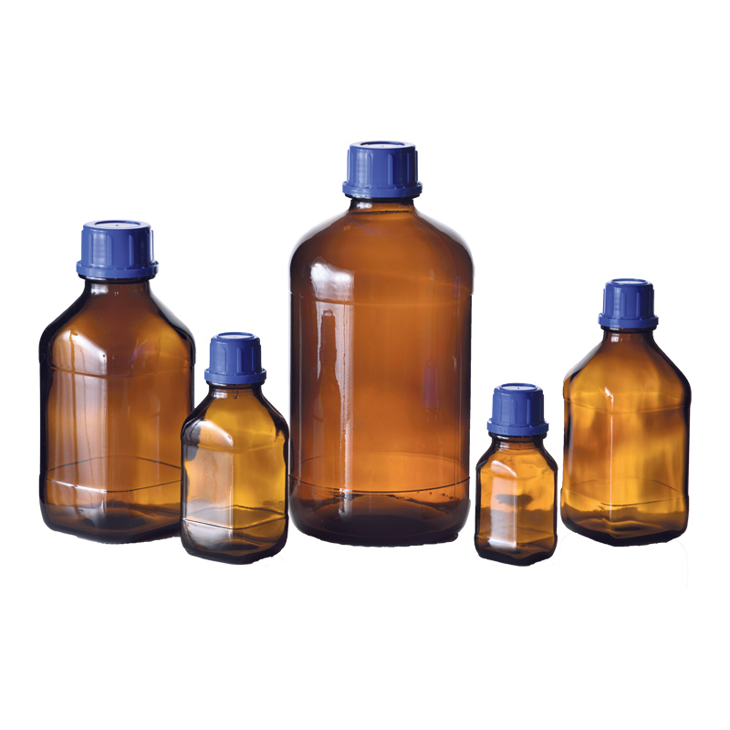 Socorex Reagent Bottle with Cap, Polyethylene/Glass, Brown, 32 mm, 100 mL