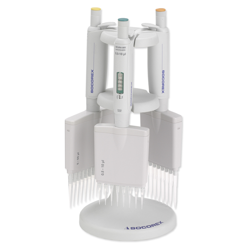 Socorex Pipette Stand 320, 3 Positions, Polyamide, Light Gray, 1 PK