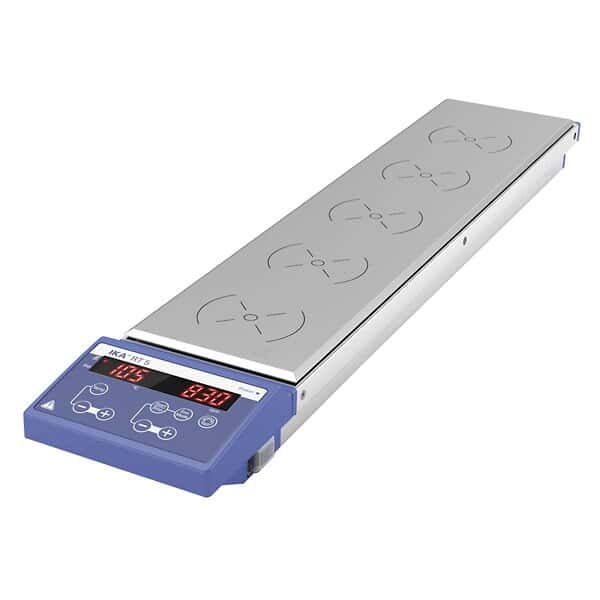 IKA RT 5, 5-Position Digital Magnetic Hotplate Stirrer, 0.4 L,1000 rpm, 120 °C