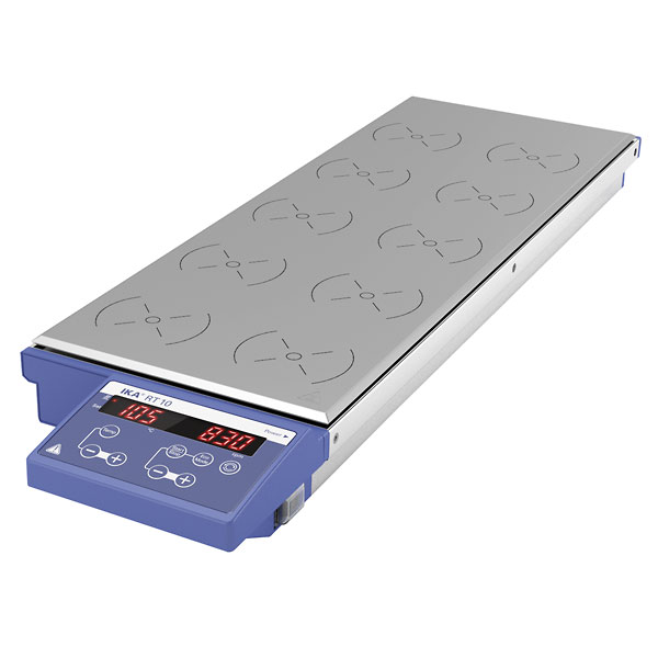 IKA RT 10, 10-Position Digital Magnetic Hotplate Stirrer, 0.4 L,1000 rpm, 120 °C