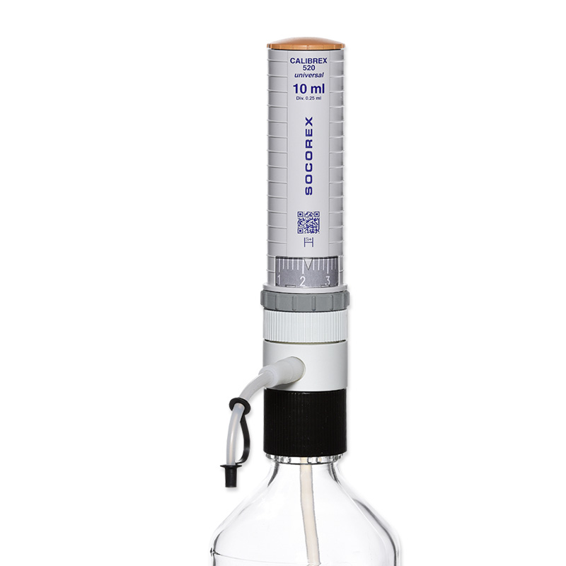 Socorex Bottle Top Dispenser, Calibrex 520, Fixed, Autoclavable, 1 to 10 mL, 0.25 mL Division