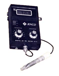 Jenco Handheld pH Meter Kit, includes 601A pH Meter (Meter Only), 600P pH Electrode, 3-ft Cable, BNC Connector, Max Temp. 60 Deg. C, 6007F Carrying Case