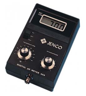 Jenco Handheld pH Meter Kit, includes 609 Digital pH Meter (Meter Only), 600P pH Electrode, 3-ft Cable, BNC Connector, Max Temp. 60 Deg. C, 600F Carrying Case