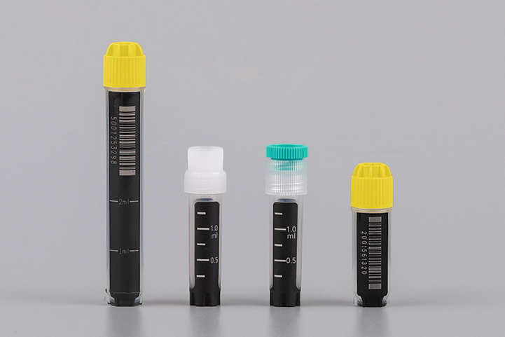 NEST 2D barcode on bottom, and 1D barcode on side, 1.9ml Cryovials compatible with Brooks system, External threaded, Caps separated, STERILE, 48 tubes/pk, 48 caps/pk, 480/Box