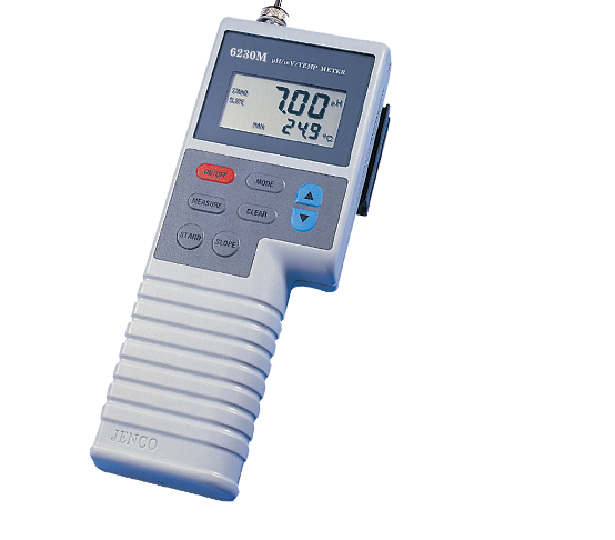 Jenco Handheld pH Meter Kit, includes 6231N pH/Mv/Temp Meter, 6000P 3-In-1 pH/ATC Probe, 4-Pin Connector, Max Temp. 60 Deg. C, 6005C Extension Cable, 4-Pin To BNC & 8-Pin Din