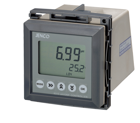 Jenco Single Parameter pH Or ORP, 2-Relays, IP-65 Case, RS-485 (pH, ORP, Temperature, 4-20 mA, 1/4-Din Panel Mount)