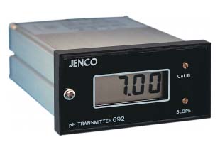 Jenco Transmitter, PT-100 ATC, LCD Display (pH, 4-20 mA Output, 1/8-Din Panel Mount)