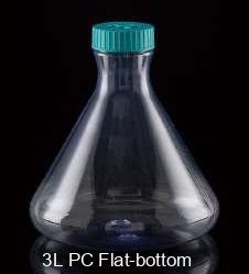NEST 3L PC Conical Erlenmeyer Flasks, Flat Base, Vent Filter Cap, STERILE, 1/pk, 4/Box