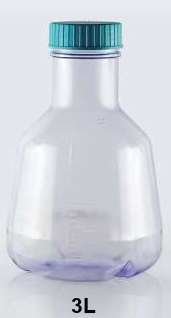 NEST 3L PC High Efficient Erlenmeyer Flasks, Flat Base, Seal Cap, STERILE, 1/pk, 4/Box