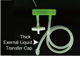 NEST Inverted Liquid Transfer Cap System for 5L Erlenmeyer Flasks, Thick Outlet Pipe, Green, Pipe Diameter :¼" ID, 7/16"OD, Sterile, 1/pk, 4/Box