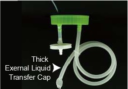 NEST Bi-Directional Liquid Transfer Cap System for 5L Erlenmeyer Flasks, White, Pipe Diameter :1/8" ID, ¼" OD, Sterile, 1/pk, 4/Box