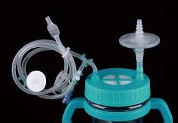 NEST Multi-Function Liquid Transfer Cap System for 5L Erlenmeyer Flasks, Blue, Pipe Diameter :⅛" ID, ¼" OD, STERILE, 1/pk, 4/Box