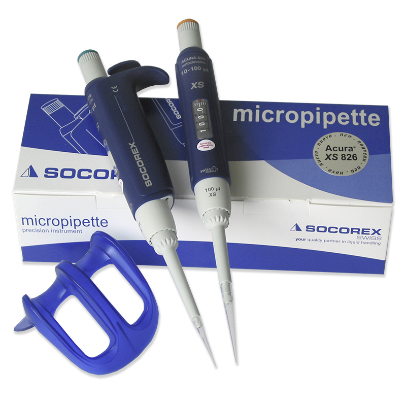 Socorex Manual Micropipette, Acura 826, Twin Pack, Micro Tip, 200/1000 µL, 1 Channel