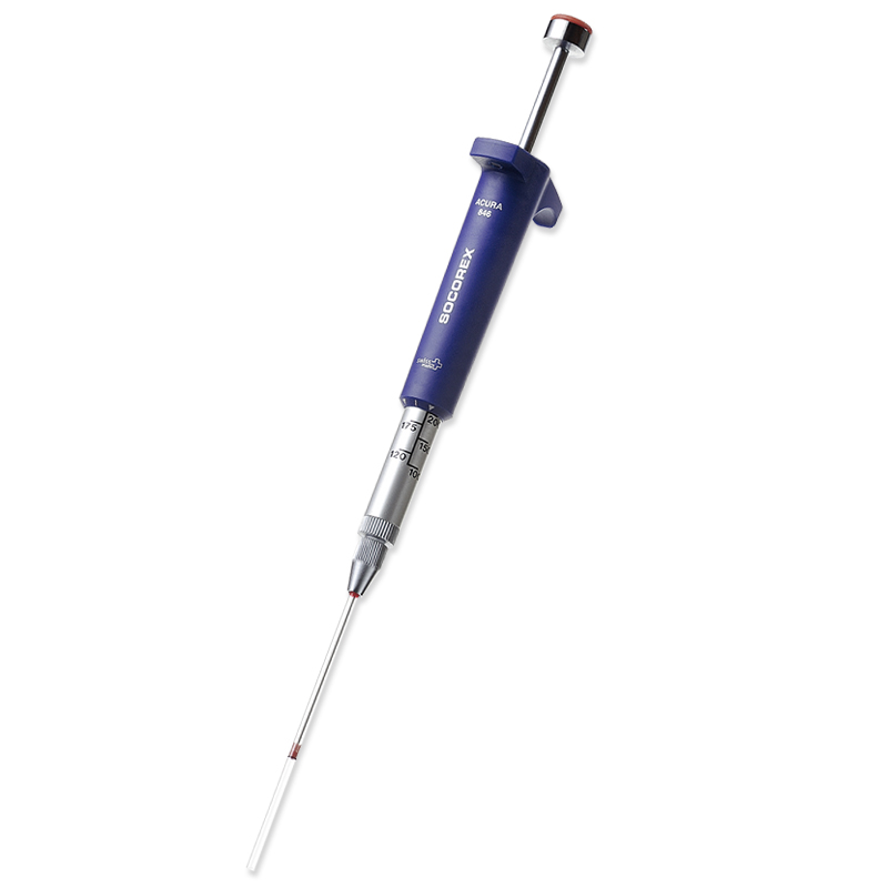 Socorex Pipette, Acura 846, Glass, ETFE Tipped Plunger, 1 to 5 µL