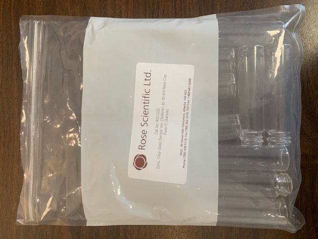22mL 23x85mm Clear Glass Sample Vial For Use With  20x400mm Screw Cap. See RS1796 