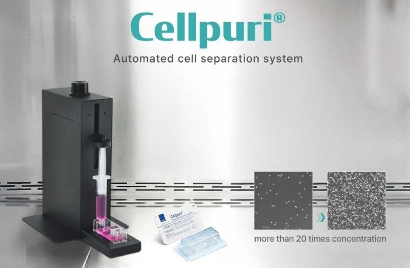 Cellpuri® Starter Kit for Cell Concentration with Chip. Includes pump and a pack of 5 disposable cell enrichment chips.