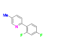 2-(2,4-difluorophenyl)-5-methylpyridine, CAS # 583052-21-5, C12H9F2N, MW 205.20, 98%