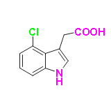 2-(4-chloro-1H-indol-3-yl)acetic acid, CAS # 2519-61-1, C10H8ClNO2, MW 209.63, 98%