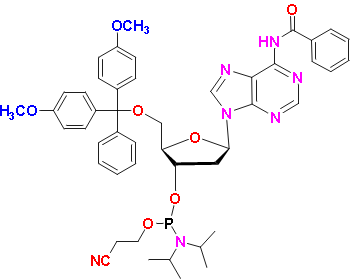 DMT-dA(bz) Phosphoramidite, CAS # 98796-53-3, MF: C47H52N7O7P, MW: 857.93, 98%