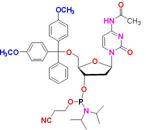 DMT-dC(ac) Phosphoramidite, CAS # 154110-40-4, MF: C41H50N5O8P, MW: 771.84, 98%