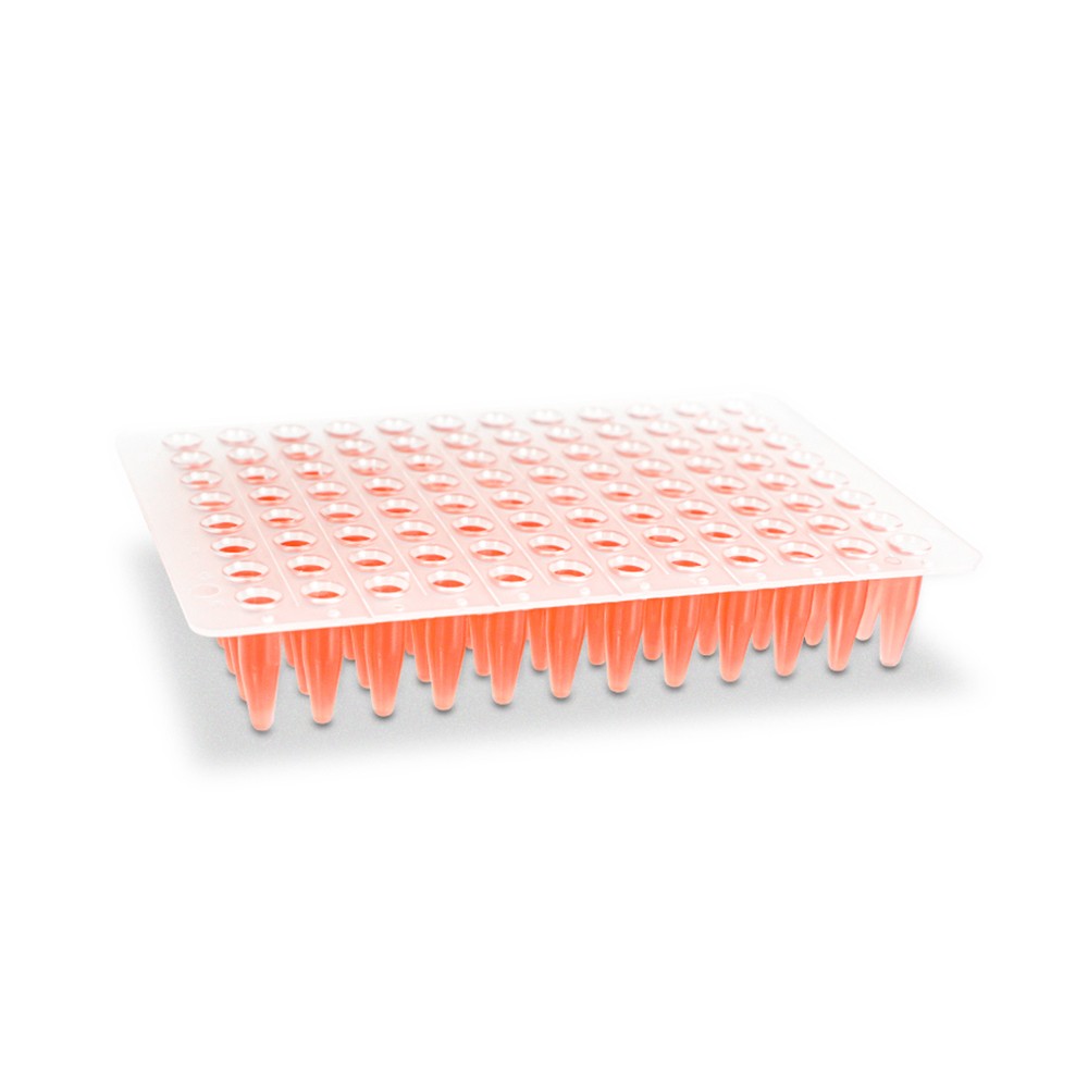 0.2mL 96-Well PCR Plate. No Skirt. Flat deck. Clear. Non- Sterile 10 pieces/bag. 1bag/pack. 5packs/carton