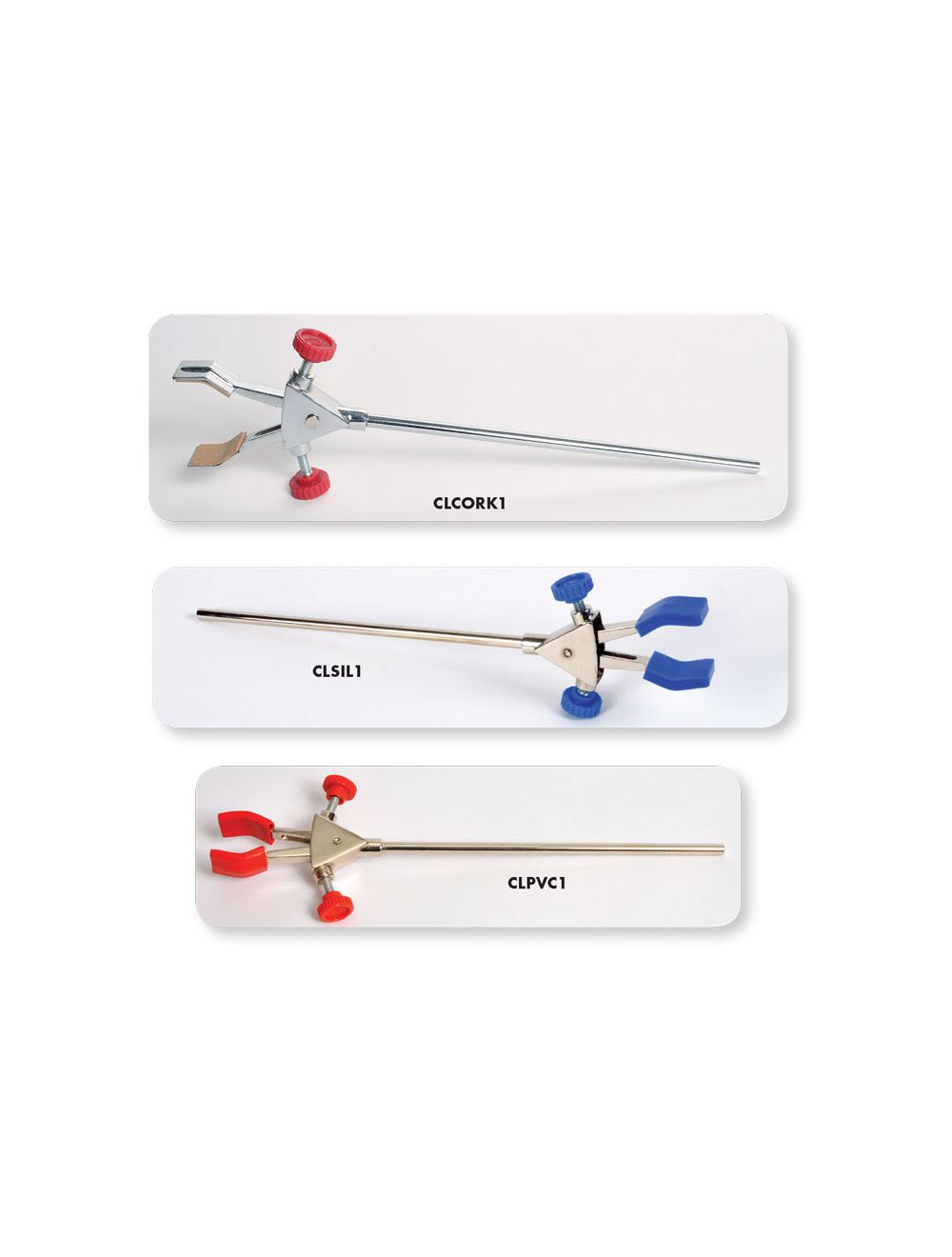 UNITED SCIENTIFIC 2-Prong Burette Clamp with Extension Rod, Silicone Coated Grips