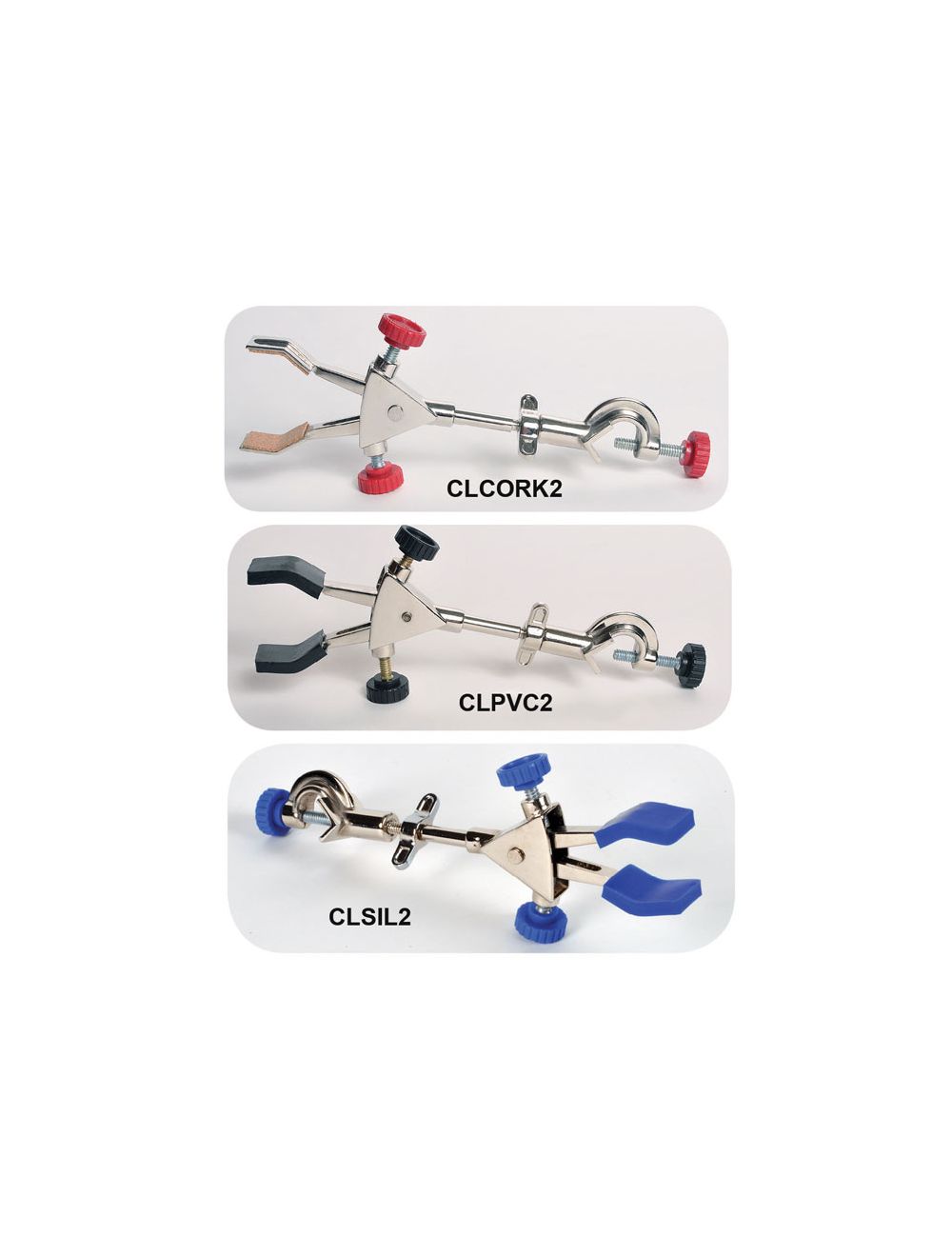 UNITED SCIENTIFIC 2-Prong Burette Clamp With Boss Head, Silicone Coated Grips