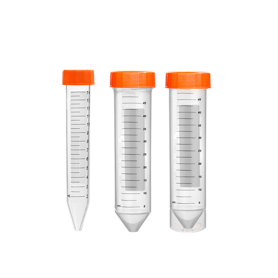 50mL Centrifuge Tube with Orange Seal Screw Cap, Self Standing, Non-Sterile  25 pcs/bag.  20bags/carton