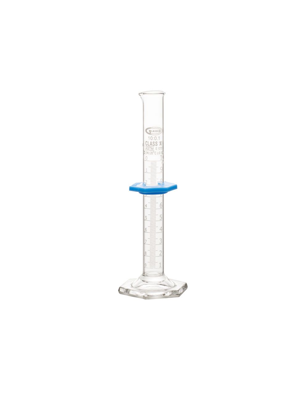 UNITED SCIENTIFIC Class A Graduated Cylinder, ASTM E-1278, 10 ml with 0.2ml Intervals