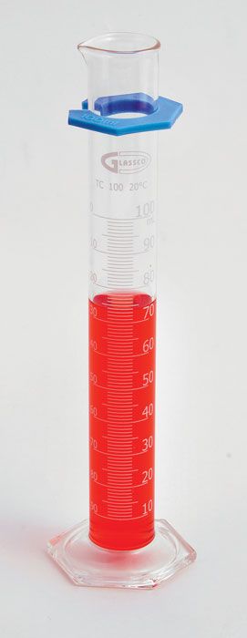 UNITED SCIENTIFIC Graduated Cylinders, Double Scale, Borosilicate Glass, 250mL, PK/12
