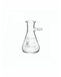 UNITED SCIENTIFIC 100 mL Borosilicate Filtering Flask with heavy duty rim and tabulation. 6/Pkg