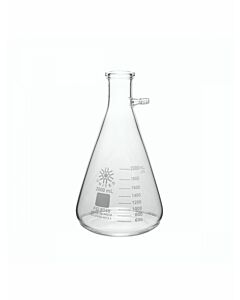 UNITED SCIENTIFIC 2000 mL Borosilicate Filtering Flask with heavy duty rim and tabulation. Each