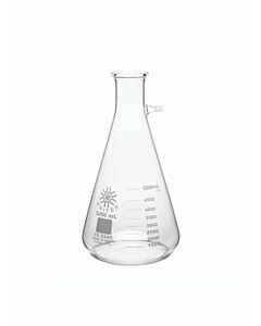 UNITED SCIENTIFIC 5000 mL Borosilicate Filtering Flask with heavy duty rim and tabulation. Each