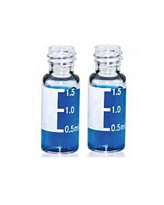 Rose 2mL Clear Glass 12x32mm Flat Base 8-425 Screw Thread Vial with Label. 100pcs/pk.