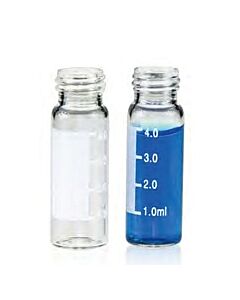 Rose 4mL Clear Glass 15x45mm Flat Base 13-425 Screw Thread Vial with Label. 100pcs/pk.
