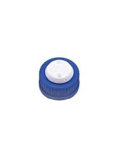 Rose Blue GL45 Safety Cap with Two Holes for 1/8 inch OD Tubing. 1pc/pk.