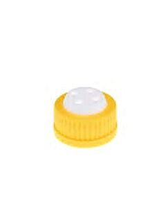 Rose Yellow GL45 Safety Cap with Four Holes for 1/8 inch OD Tubing. 1pc/pk.