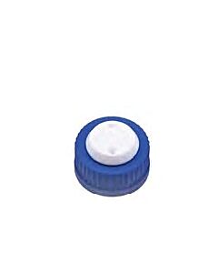 Rose Blue GL45 Safety Cap with Two Holes for 1/16 inch OD Tubing. 1pc/pk.