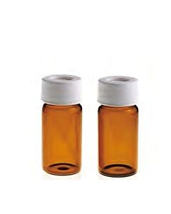 Rose 20mL 27.5x57mm Amber Glass EPA/TOC Vial 24-400 White Open Top PP Screw Cap with 22mm Natural PTFE/White Silicone 3.0mm thick Septa (EPA Quality). 100pcs/pk.