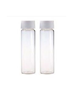 Rose 40mL 27.5x95mm Clear Glass EPA/TOC Vial 24-400 White Open Top PP Screw Cap with 22mm Natural PTFE/White Silicone 3.0mm thick Septa (EPA Quality). 72pcs/pk.