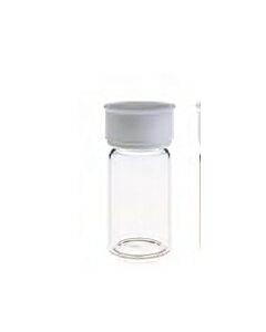 Rose 20mL 27.5x57mm Clear Glass EPA/TOC Vial 24-400 White Open Top PP Screw Cap with 22mm Natural PTFE/White Silicone 3.0mm thick Septa (EPA Quality) and Dust Cover. 100pcs/pk.