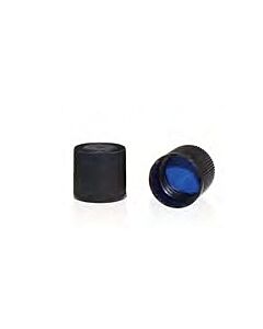 Rose 15-415 Black Closed Top PP Cap with Blue PTFE/White Silicone Septa 1.5mm Thick. 250pcs/pk.