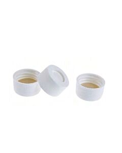 Rose 24-400 White Open Top PP Screw Cap with 22mm Natural PTFE/ White Silicone 3.0mm Thick Septa (EPA Quality). 100pcs/pk