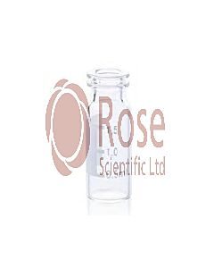 Rose 2mL Clear Glass Flat Base 11mm Snap Vial Wide Opening with Label. 100pcs/pk.
